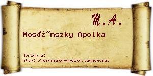 Mosánszky Apolka névjegykártya